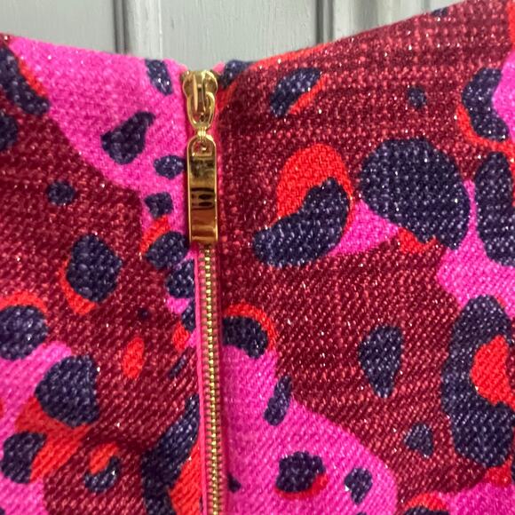 Julie Brown Colorful A Line Dress Size 10 Pink Leopard Cheetah Party Event - Picture 4 of 5